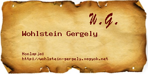 Wohlstein Gergely névjegykártya